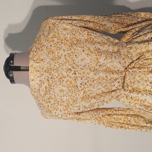 Handmade Floral Lace Up Dress with a Gathered Skirt and Sleeves - Picture 12 of 14